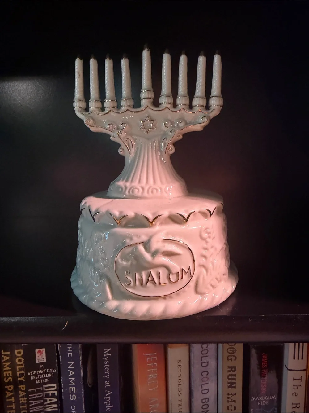 Vintage Crown Accents Musical Hanukkah Menorah Music Box Holiday Decor